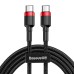 Дата кабель Baseus Cafule Type-C to Type-C PD2.0 60W (2m) (CATKLF-H)