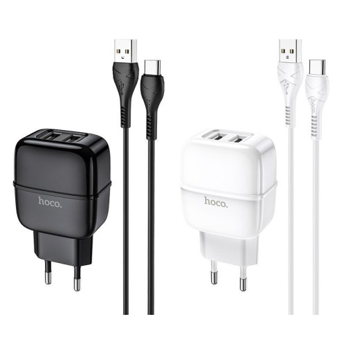 МЗП Hoco C73A Glorious 2.4A (2USB-A) + кабель USB to Type-C МЗП Hoco C73A Glorious 2.4A (2USB-A) + кабель USB to Type-C