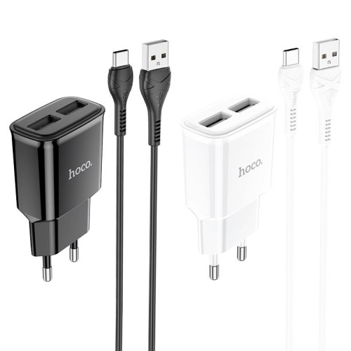 МЗП Hoco C88A Star round 2.4A (2USB-A) + кабель USB to Type-C МЗП Hoco C88A Star round 2.4A (2USB-A) + кабель USB to Type-C