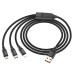 Дата кабель Hoco U104 Ultra 3in1 USB to Lightning/Type-C/MicroUSB 66W (1.2m)