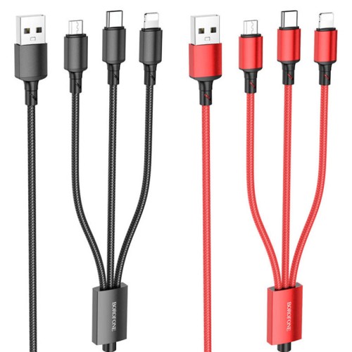 Дата кабель Borofone BX72 USB to Lightning /MicroUSB/Type-C 2A (1m) Дата кабель Borofone BX72 USB to Lightning /MicroUSB/Type-C 2A (1m)