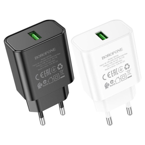 МЗП Borofone BA72A Spring QC3.0 (1USB-A) МЗП Borofone BA72A Spring QC3.0 (1USB-A)