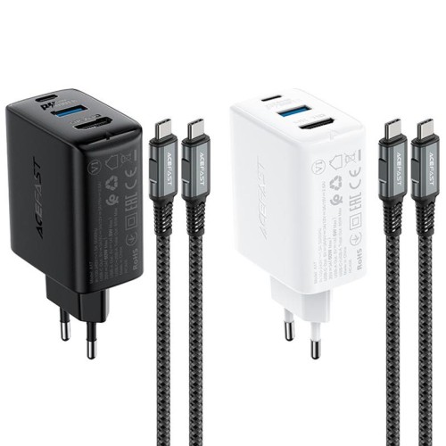 МЗП Acefast A17 PD65W GaN (1USB-A/1C/1HDMI) + кабель Type-C to Type-C МЗП Acefast A17 PD65W GaN (1USB-A/1C/1HDMI) + кабель Type-C to Type-C