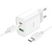 МЗП Hoco C80A Plus Rapido PD20W+QC3.0 (1USB-A/1C) + кабель Type-C to Type-C МЗП Hoco C80A Plus Rapido PD20W+QC3.0 (1USB-A/1C) + кабель Type-C to Type-C