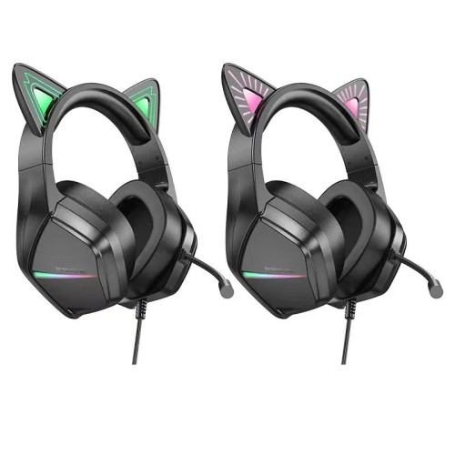 Накладні навушники Borofone BO106 Cute cat (USB+3.5mm/2m) Накладні навушники Borofone BO106 Cute cat (USB+3.5mm/2m)