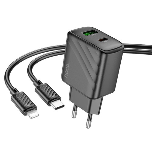 МЗП Hoco CS23A Sunlight PD30W+QC3.0 (1USB-A/1C) + кабель Type-C to Lightning МЗП Hoco CS23A Sunlight PD30W+QC3.0 (1USB-A/1C) + кабель Type-C to Lightning