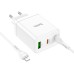 МЗП Hoco N33 Start PD35W+QC3.0 (1USB-A/2C) + кабель Type-C to Lightning