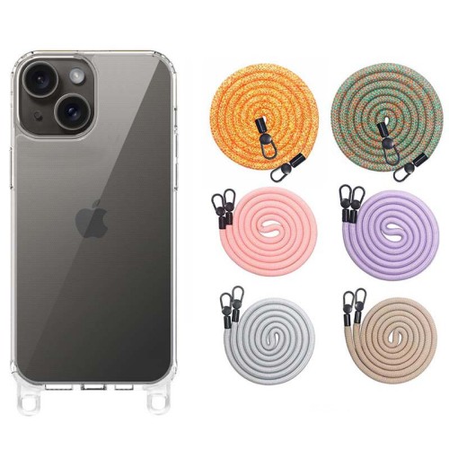 Чохол TPU Transparent with Straps для Apple iPhone 15 (6.1 Чохол TPU Transparent with Straps для Apple iPhone 15 (6.1