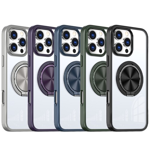 TPU+PC чохол Metal Ring with Magnetic Fit для Apple iPhone 16 Pro (6.3