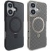 TPU+PC чохол Metal Buttons with Magnetic Fit Carbon Ring для Apple iPhone 16 (6.1