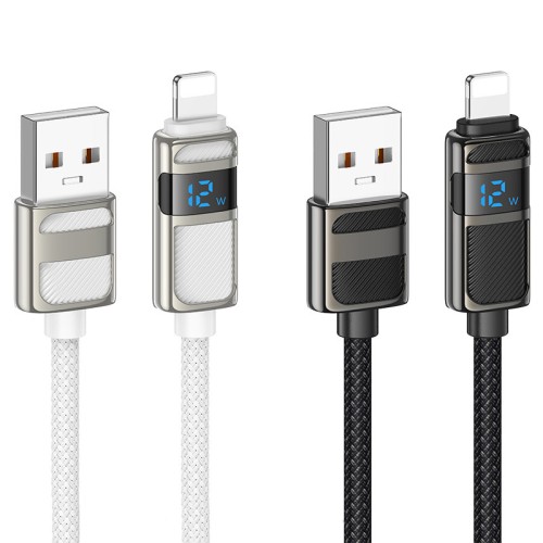 Дата кабель Hoco U137 Line with display USB to Lightning 2.4A/12W (1.2m) Дата кабель Hoco U137 Line with display USB to Lightning 2.4A/12W (1.2m)
