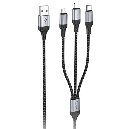 Дата кабель Hoco X102 Fresh 3in1 USB to Lightning /MicroUSB/Type-C 2.4A (1m) Дата кабель Hoco X102 Fresh 3in1 USB to Lightning /MicroUSB/Type-C 2.4A (1m)