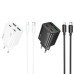 МЗП Hoco N56 Fundador PD30W+QC3.0 (2USB-A/2C) + кабель Type-C to Lightning