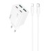 МЗП Hoco N56 Fundador PD30W+QC3.0 (2USB-A/2C) + кабель Type-C to Lightning