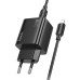 МЗП Hoco N56 Fundador PD30W+QC3.0 (2USB-A/2C) + кабель Type-C to Lightning