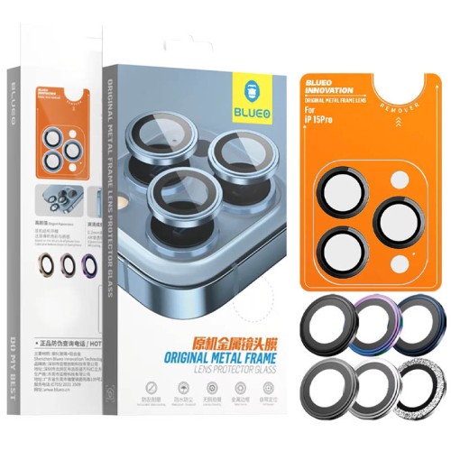 Захисне скло BlueO Metal на камеру для Apple iPhone 16 Pro / 16 Pro Max / 15 Pro / 15 Pro Max