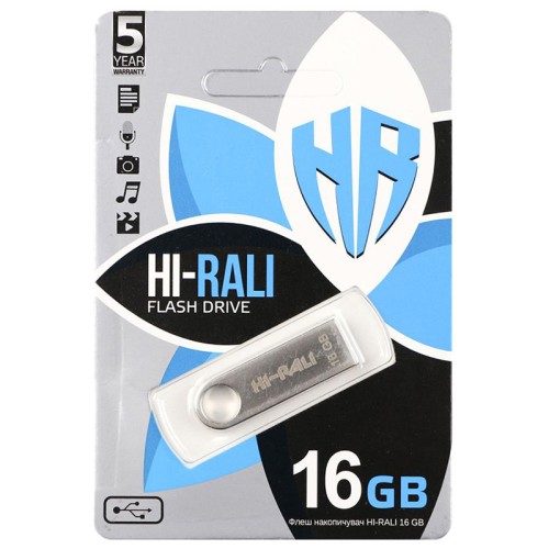 Флеш-накопичувач Hi-Rali Shuttle USB 3.0 Срібна серія — 16GB