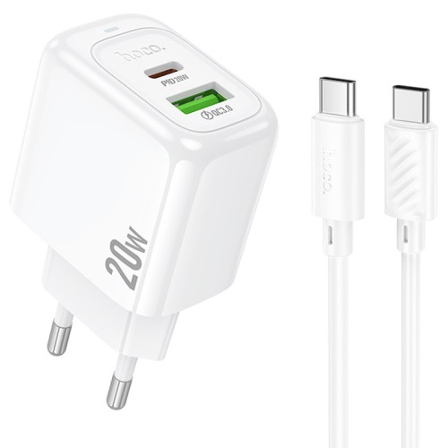 МЗП Hoco CS54A Surplus PD20W+QC3.0 (1USB-A/1C) + кабель Type-C to Type-C МЗП Hoco CS54A Surplus PD20W+QC3.0 (1USB-A/1C) + кабель Type-C to Type-C