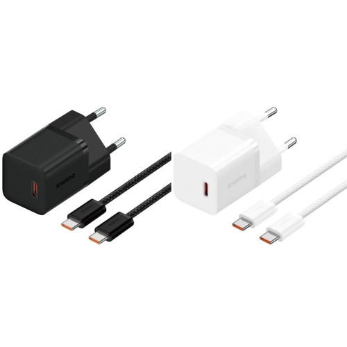 МЗП Baseus GaN5 Fast Charger mini PD30W (1USB-C) + кабель Type-C to Type-C (P10110902)