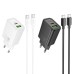 МЗП Hoco N61 Gentle PD20W+QC3.0 (1USB-A/1C) + кабель Type-C to Type-C МЗП Hoco N61 Gentle PD20W+QC3.0 (1USB-A/1C) + кабель Type-C to Type-C