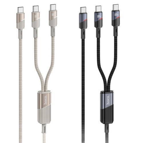 Дата кабель Hoco U139 2in1 Type-C to Type-C/Type-C 100W (1.2m) Дата кабель Hoco U139 2in1 Type-C to Type-C/Type-C 100W (1.2m)