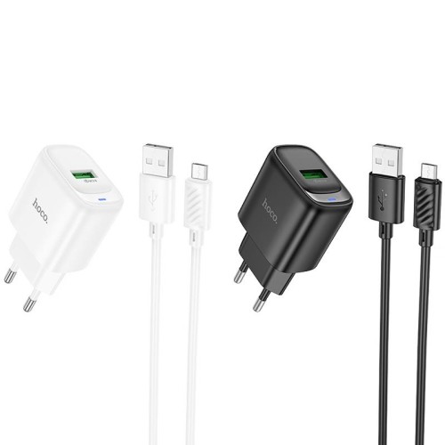 МЗП Hoco C140A Smart QC3.0 18W (1USB-A) + кабель USB to MicroUSB МЗП Hoco C140A Smart QC3.0 18W (1USB-A) + кабель USB to MicroUSB