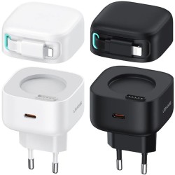 МЗП Usams US-CC209 GaN With Lightning Magnetic Retractable Cable Module XMF Ser. 35W (2USB-C)