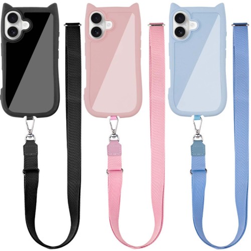 Чохол TPU GETMAN Cat with straps для Apple iPhone 16 (6.1 Чохол TPU GETMAN Cat with straps для Apple iPhone 16 (6.1
