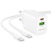 МЗП Borofone BN27 Fuente PD20W+QC3.0 (1USB-A/1C) + кабель Type-C to Type-C МЗП Borofone BN27 Fuente PD20W+QC3.0 (1USB-A/1C) + кабель Type-C to Type-C