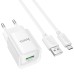 МЗП Hoco C145A Charm QC3.0 18W (1USB-A) + кабель USB to MicroUSB