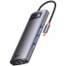 Перехідник HUB Baseus Metal Gleam Series 7-Port Clarity (Type-C to HDMI+USB3.0*3+PD+SD/TF) (B000307)