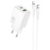 МЗП Hoco N71 Nuevo PD30W+QC3.0 (1USB-A/1C) + кабель Type-C to Lightning МЗП Hoco N71 Nuevo PD30W+QC3.0 (1USB-A/1C) + кабель Type-C to Lightning
