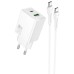МЗП Hoco N71 Nuevo PD30W+QC3.0 (1USB-A/1C) + кабель Type-C to Type-C МЗП Hoco N71 Nuevo PD30W+QC3.0 (1USB-A/1C) + кабель Type-C to Type-C