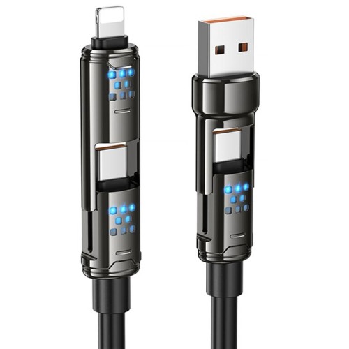 Дата кабель Hoco U143 Joy 4in1 USB to Lightning/Type-C to Type-C 240W (1.2m) Дата кабель Hoco U143 Joy 4in1 USB to Lightning/Type-C to Type-C 240W (1.2m)