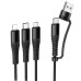 Дата кабель Hoco X123 Victory 6in1 USB/Type-C to Lightning/Type-C/MicroUSB 3A (1m)