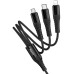 Дата кабель Hoco X123 Victory 6in1 USB/Type-C to Lightning/Type-C/MicroUSB 3A (1m)