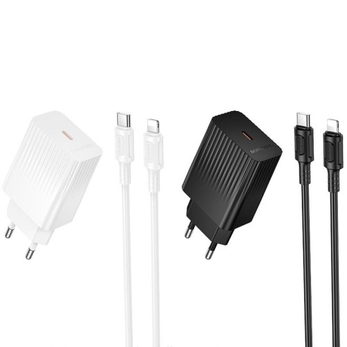 МЗП Borofone BAS75A Source PD30W (1USB-C) + кабель Type-C to Lightning
