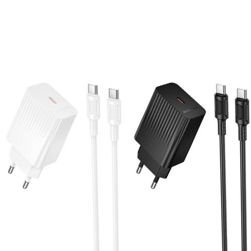 МЗП Borofone BAS75A Source PD30W (1USB-C) + кабель Type-C to Type-C МЗП Borofone BAS75A Source PD30W (1USB-C) + кабель Type-C to Type-C