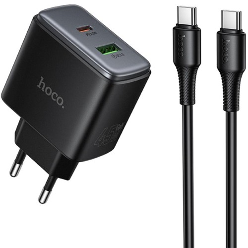 МЗП Hoco C158A Upgrade PD45W (1USB-A/1C) + кабель Type-C to Type-C МЗП Hoco C158A Upgrade PD45W (1USB-A/1C) + кабель Type-C to Type-C
