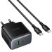 МЗП Hoco C158A Upgrade PD45W (1USB-A/1C) + кабель Type-C to Type-C МЗП Hoco C158A Upgrade PD45W (1USB-A/1C) + кабель Type-C to Type-C