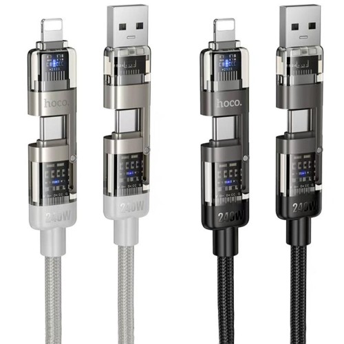 Дата кабель Hoco U151 Goldsmith 4in1 Type-C to USB/Type-C to Lightning 240W (1.2m) Дата кабель Hoco U151 Goldsmith 4in1 Type-C to USB/Type-C to Lightning 240W (1.2m)