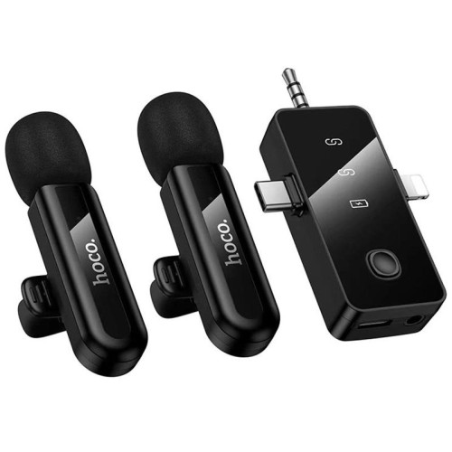 Петличний бездротовий мікрофон Hoco L20C Fair dual-mic 3in1 (Lightning/Type-C/3.5) Петличний бездротовий мікрофон Hoco L20C Fair dual-mic 3in1 (Lightning/Type-C/3.5)
