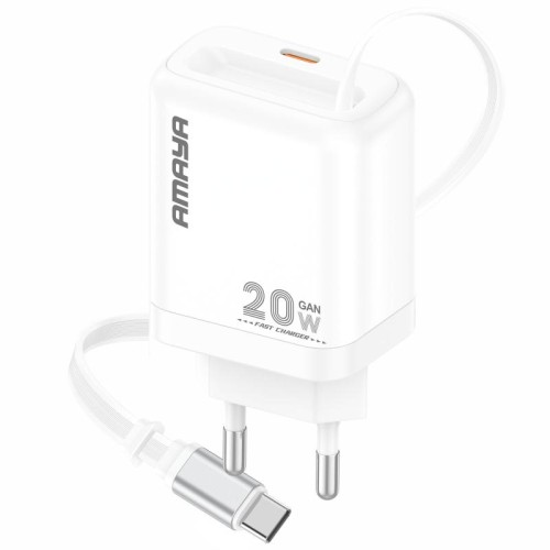 МЗП Amaya E220S PD20W GaN (1USB-C) + Retractable Cable Type-C МЗП Amaya E220S PD20W GaN (1USB-C) + Retractable Cable Type-C
