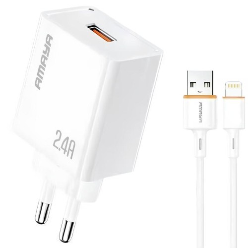 МЗП Amaya E79D 2.4A (1USB-A) + кабель USB to Lightning МЗП Amaya E79D 2.4A (1USB-A) + кабель USB to Lightning