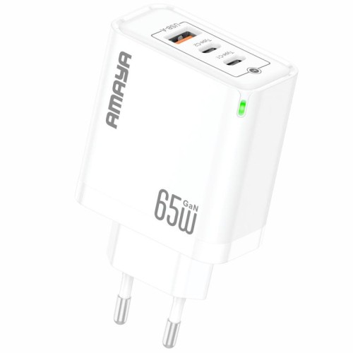МЗП Amaya E102T PD65W+QC3.0 GaN (1USB-A/2C) МЗП Amaya E102T PD65W+QC3.0 GaN (1USB-A/2C)