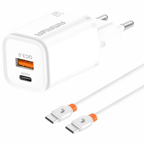 МЗП Amaya E48D PD33W+QC3.0 (1USB-A/1C) + кабель Type-C to Type-C МЗП Amaya E48D PD33W+QC3.0 (1USB-A/1C) + кабель Type-C to Type-C