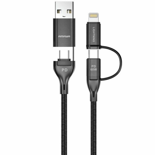 Дата кабель Amaya ACD-X28 4in1 Type-C to USB/Type-C to Lightning 60W (1m) Дата кабель Amaya ACD-X28 4in1 Type-C to USB/Type-C to Lightning 60W (1m)