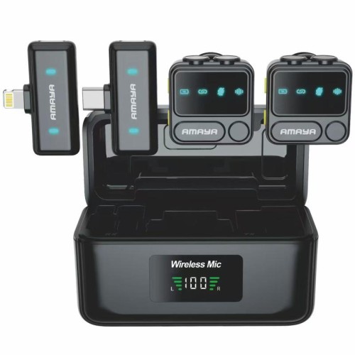 Петличний бездротовий мікрофон Amaya ANC100 dual-mic 2in1 (Lightning/Type-C) Петличний бездротовий мікрофон Amaya ANC100 dual-mic 2in1 (Lightning/Type-C)