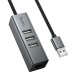 Перехідник HUB Hoco HB1D 4in1 (USB to USB2.0*3+RJ45)