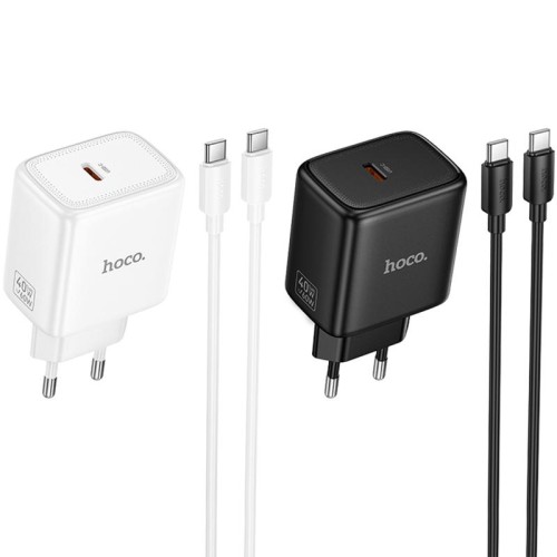 МЗП Hoco N83 Profit PD40W (1USB-C) + кабель Type-C to Type-C МЗП Hoco N83 Profit PD40W (1USB-C) + кабель Type-C to Type-C